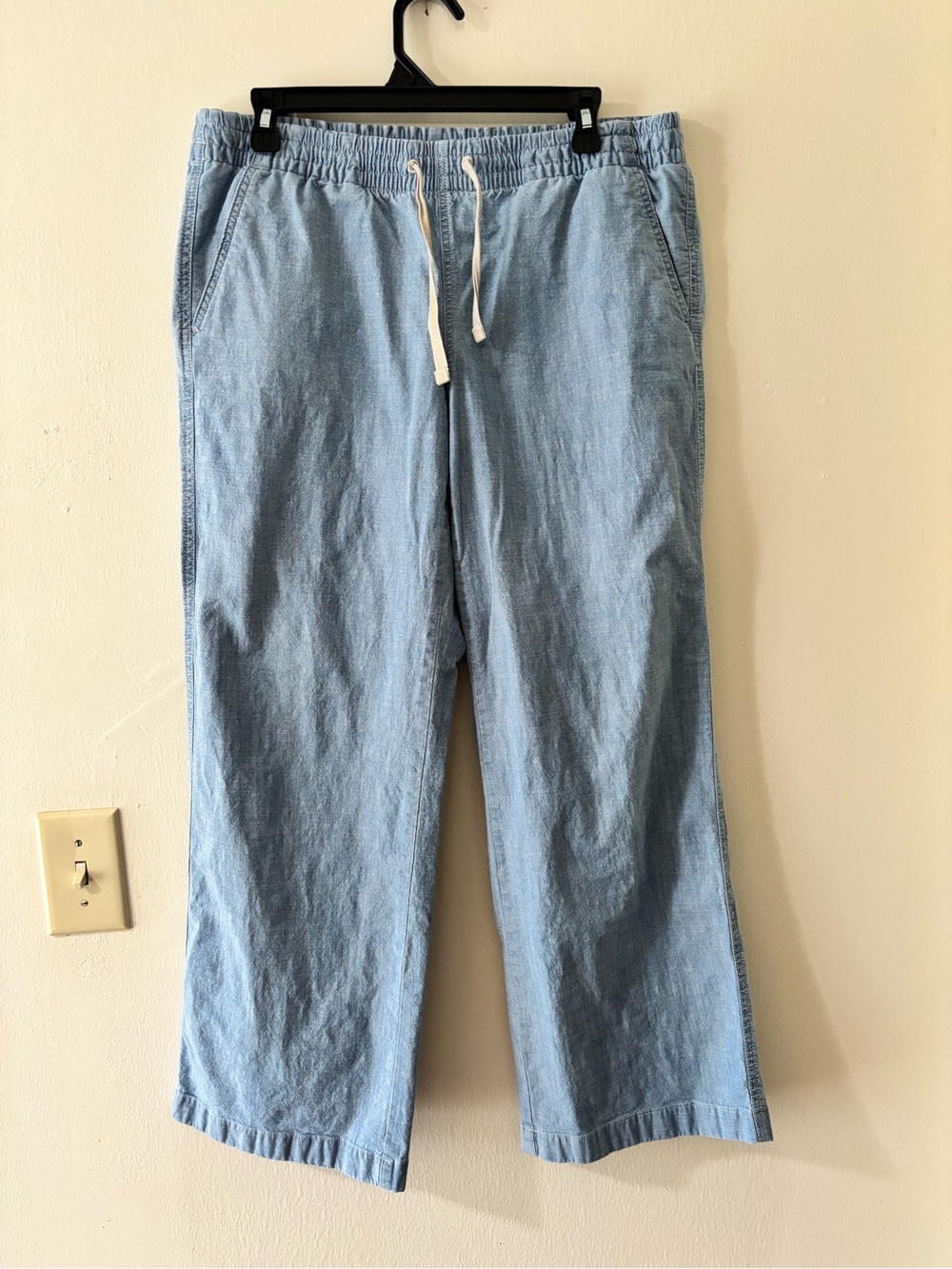 L.L. Bean Light Blue Drawstring Wide-Leg Pants